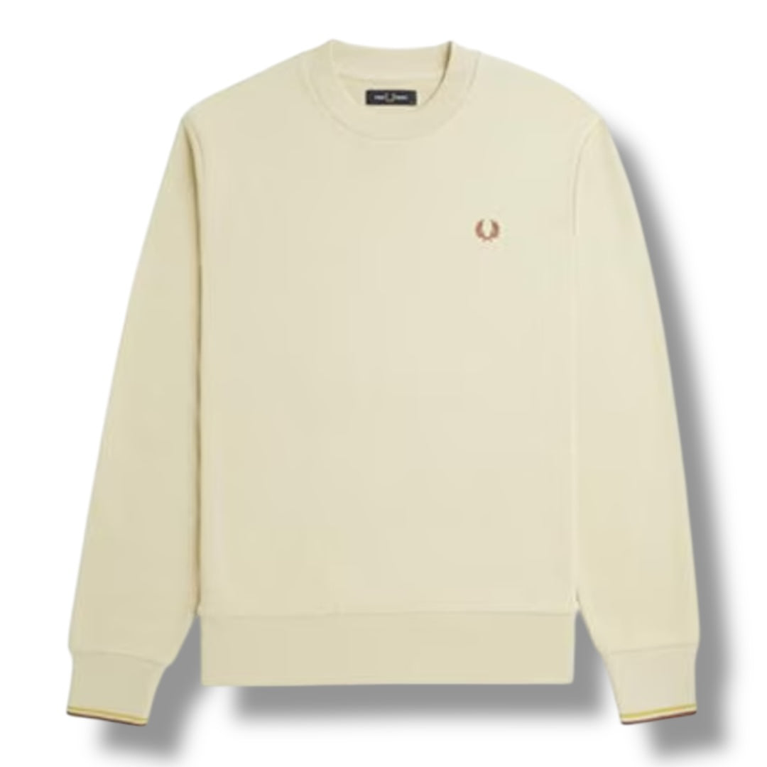 FRED PERRY CREWNECK SWEATSHIRT BEIGE