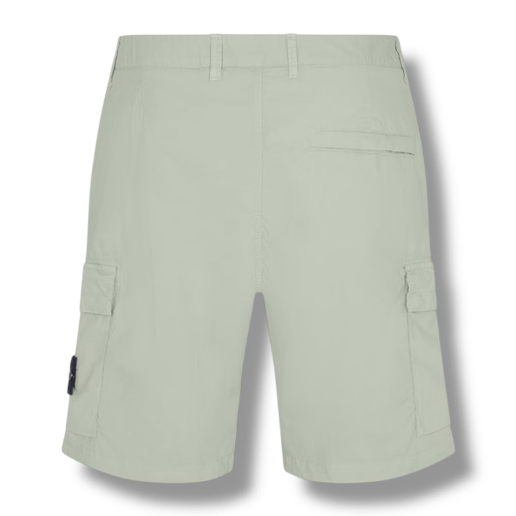 STONE ISLAND TELA CARGO SHORTS SAGE GREEN