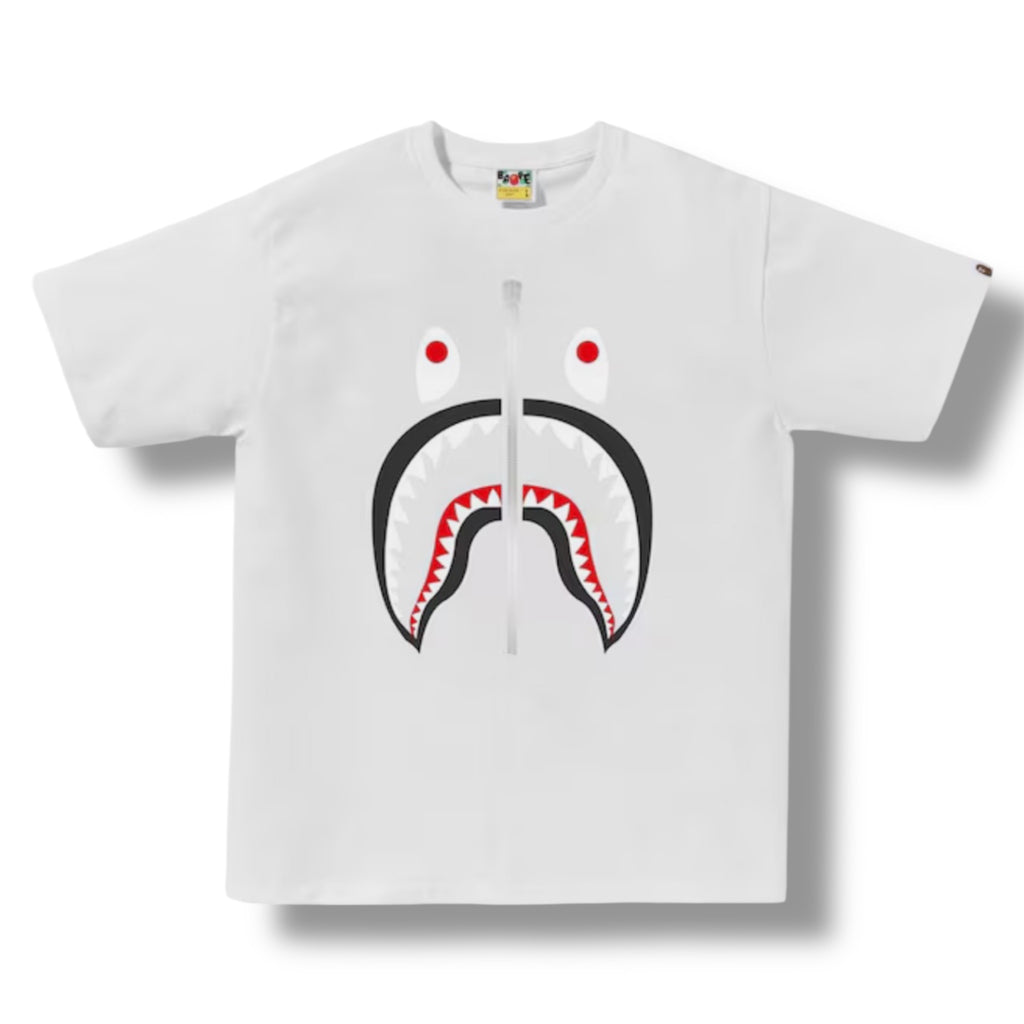 A BATHING BAPE SHARK T-SHIRT WHITE