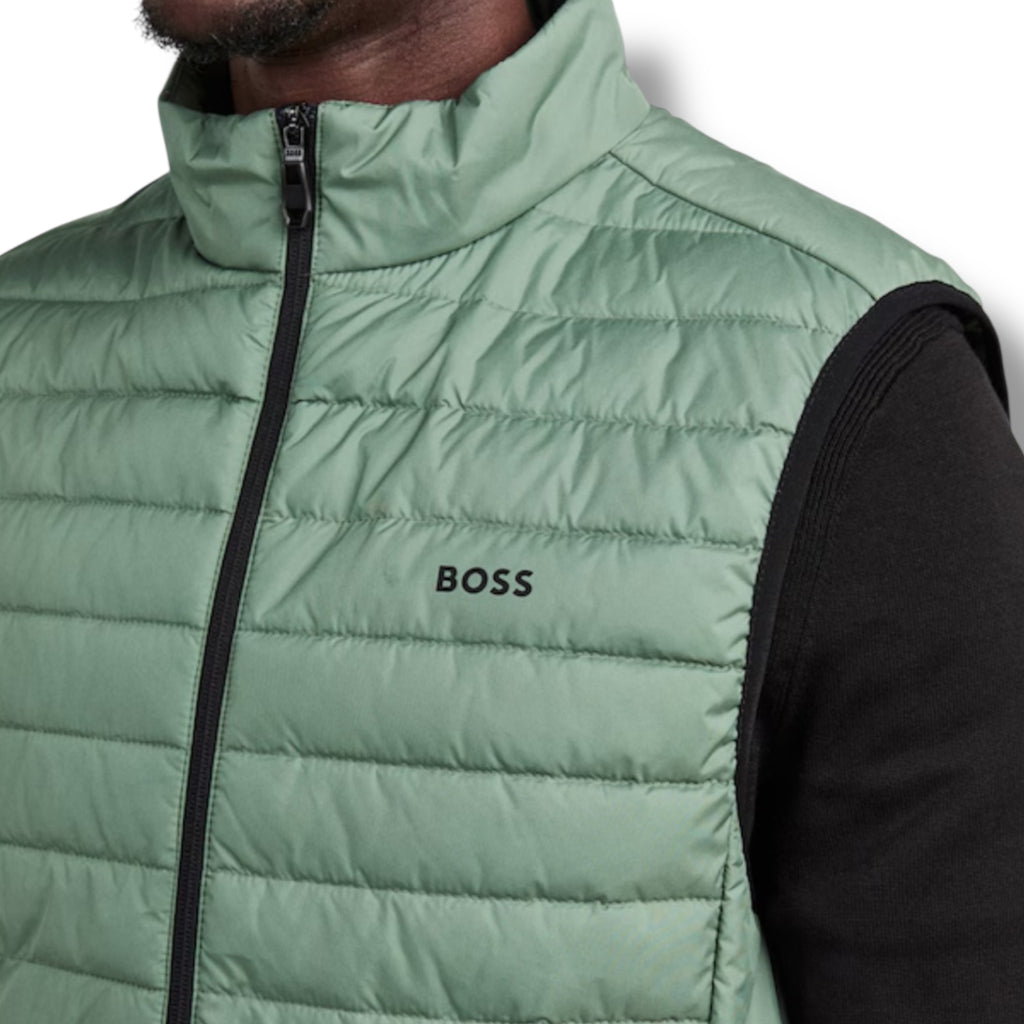 HUGO BOSS TECH PADDED URBANEX GILET LIGHT GREEN