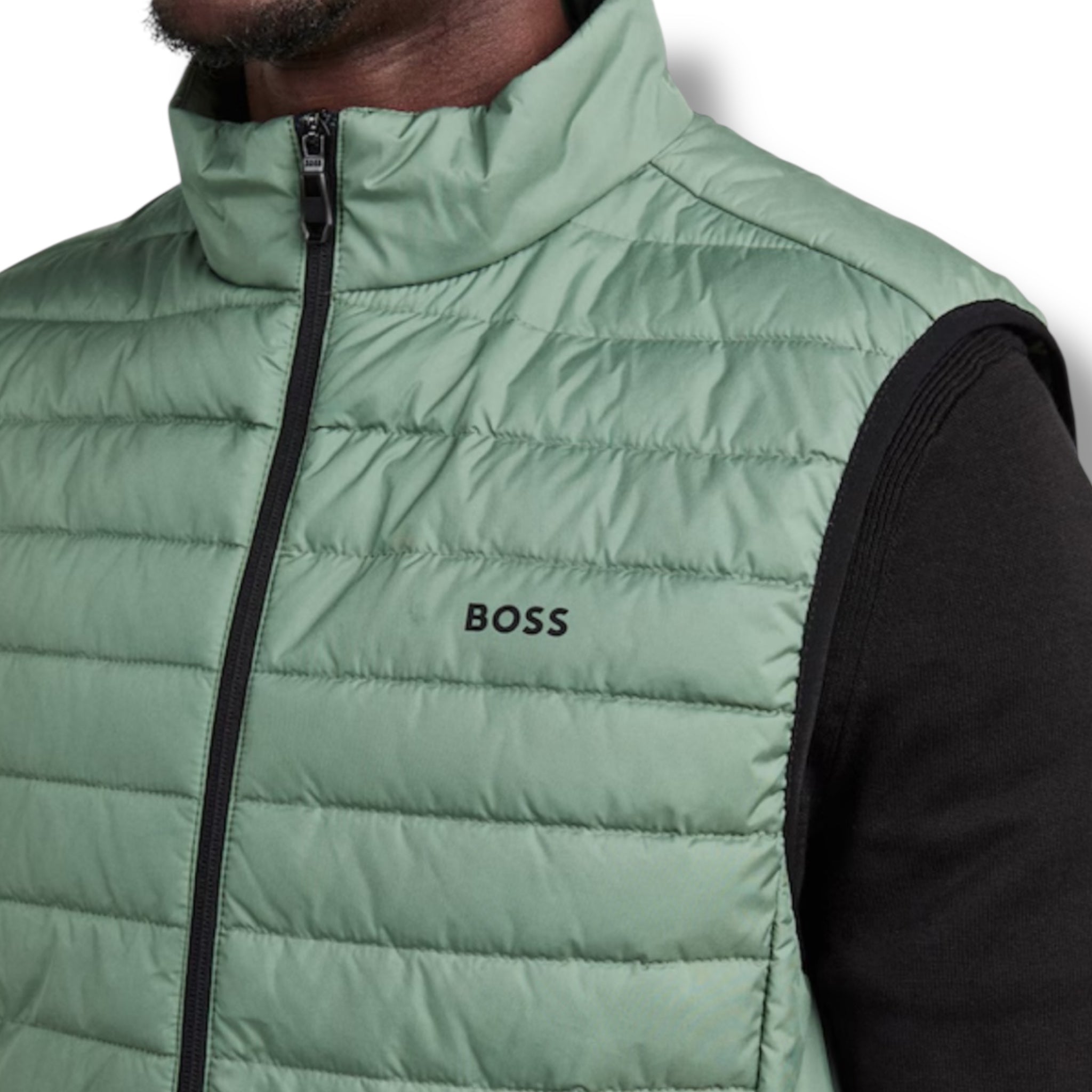 HUGO BOSS TECH PADDED URBANEX GILET LIGHT GREEN