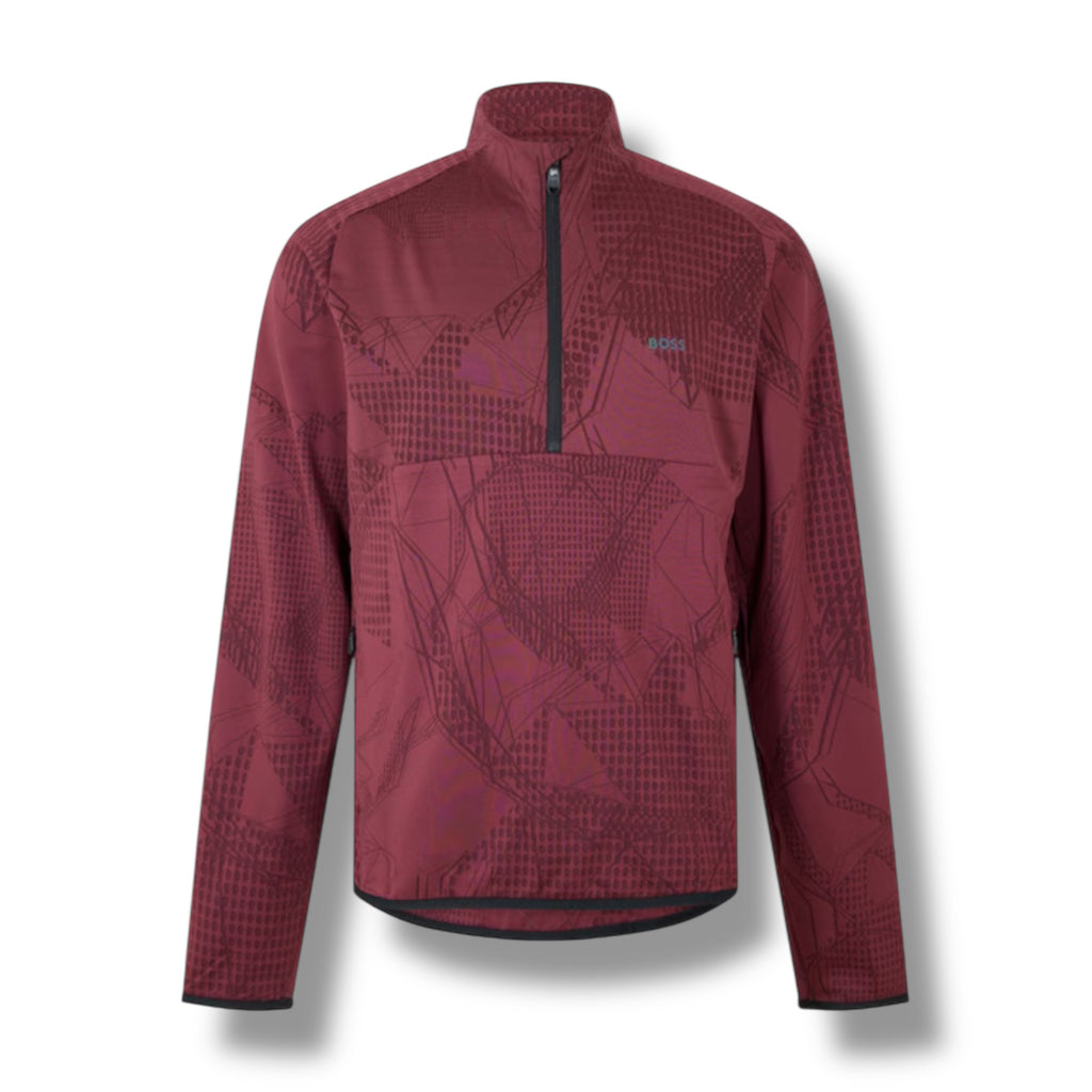 HUGO BOSS GYM KIT TECH 1/4 ZIP & SHORTS RED