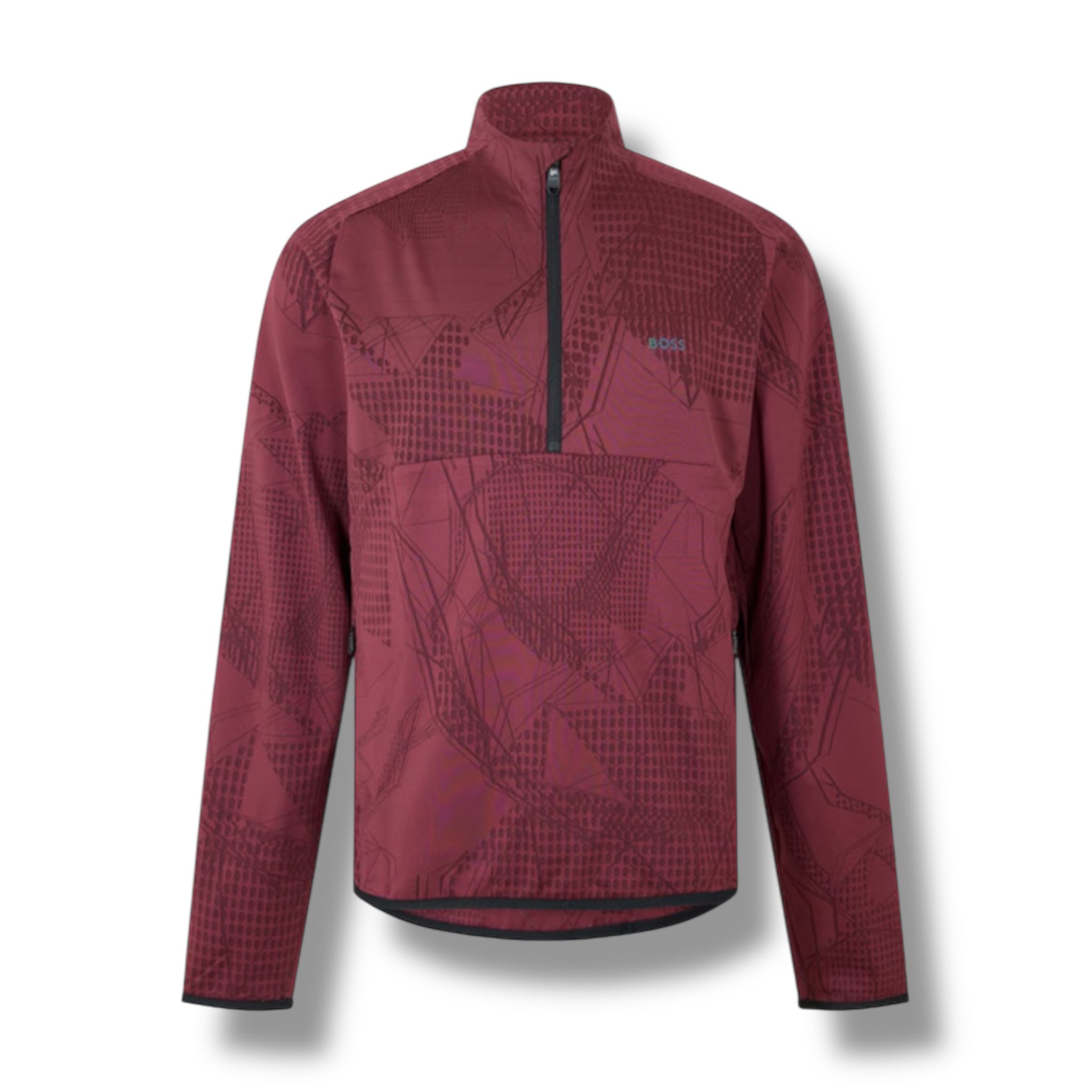 HUGO BOSS GYM KIT TECH 1/4 ZIP & SHORTS RED