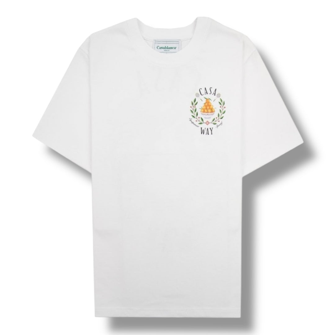 CASABLANCA CASA WAY ORANGES T-SHIRT WHITE