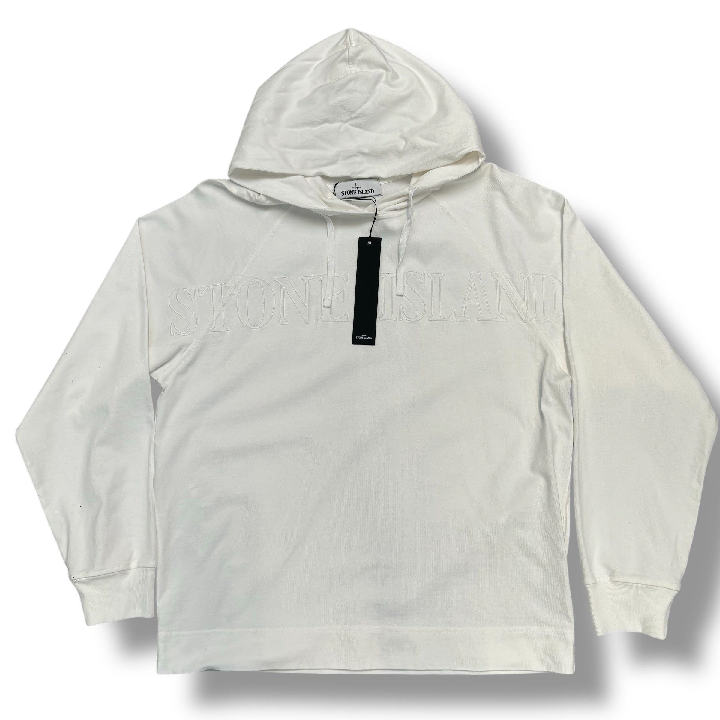 STONE ISLAND CHEST LOGO OTTH HOODIE WHITE *SALE*