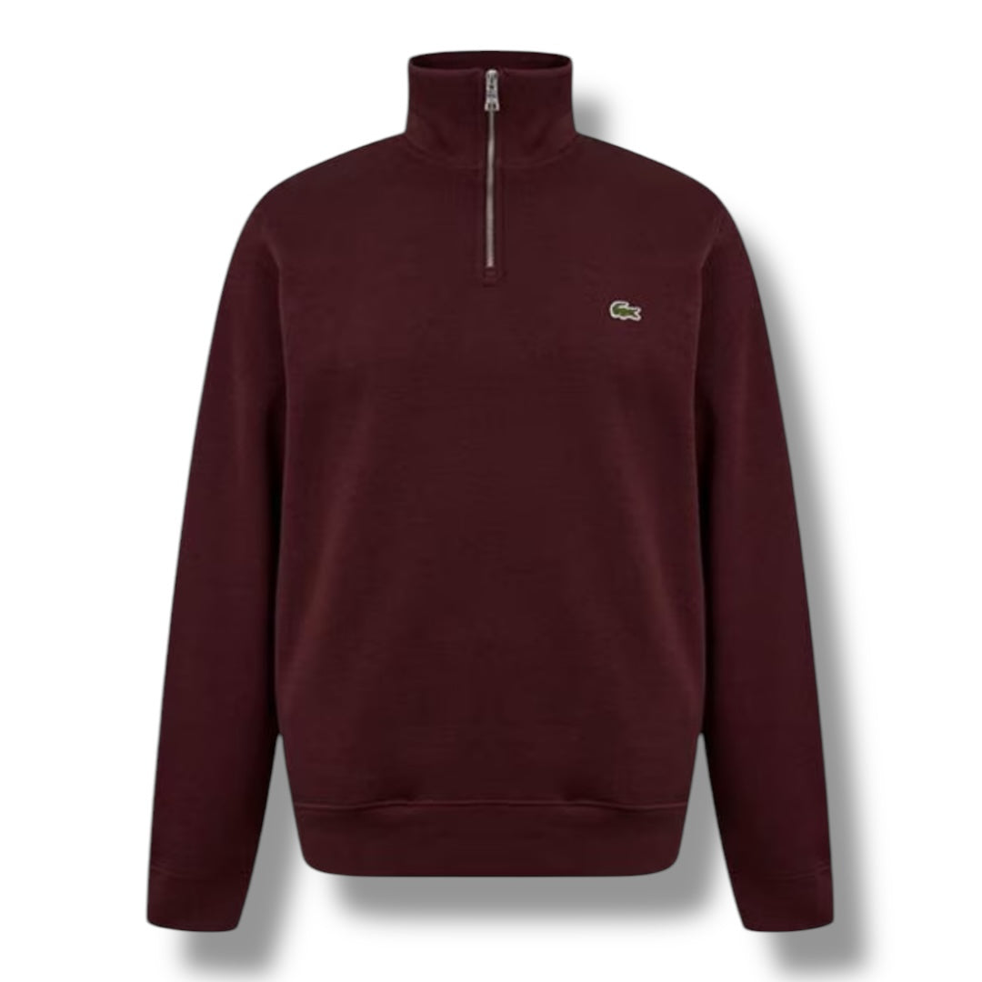 LACOSTE 1/4 ZIP SWEATSHIRT BURGUNDY