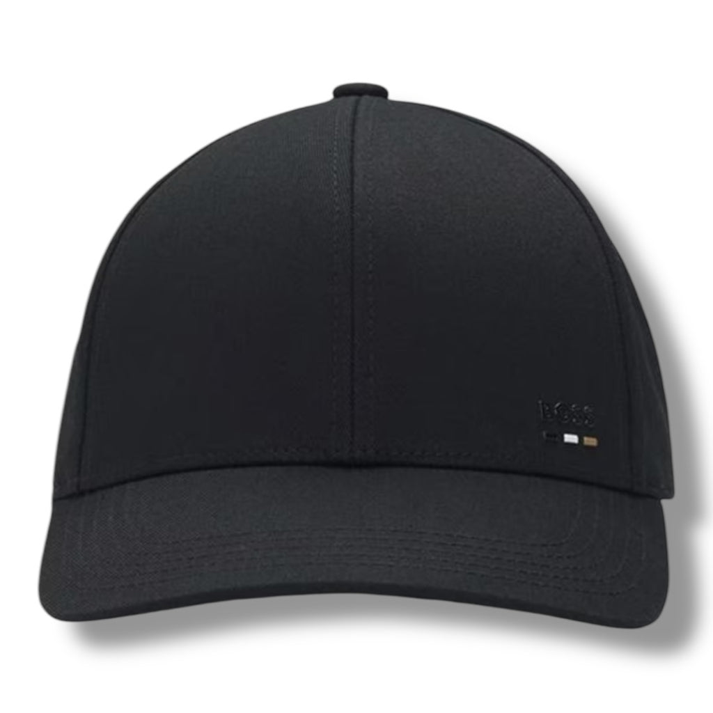 HUGO BOSS TRI LOGO BASEBALL CAP BLACK