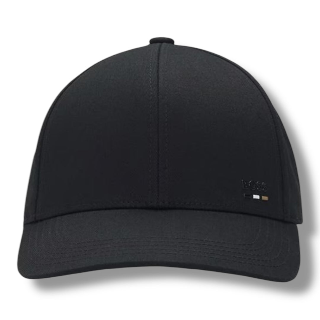 HUGO BOSS TRI LOGO BASEBALL CAP BLACK