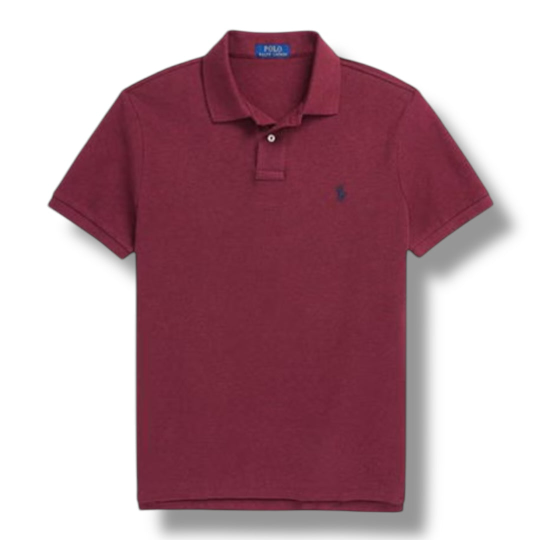 RALPH LAUREN CUSTOM FIT POLO SHIRT BURGUNDY