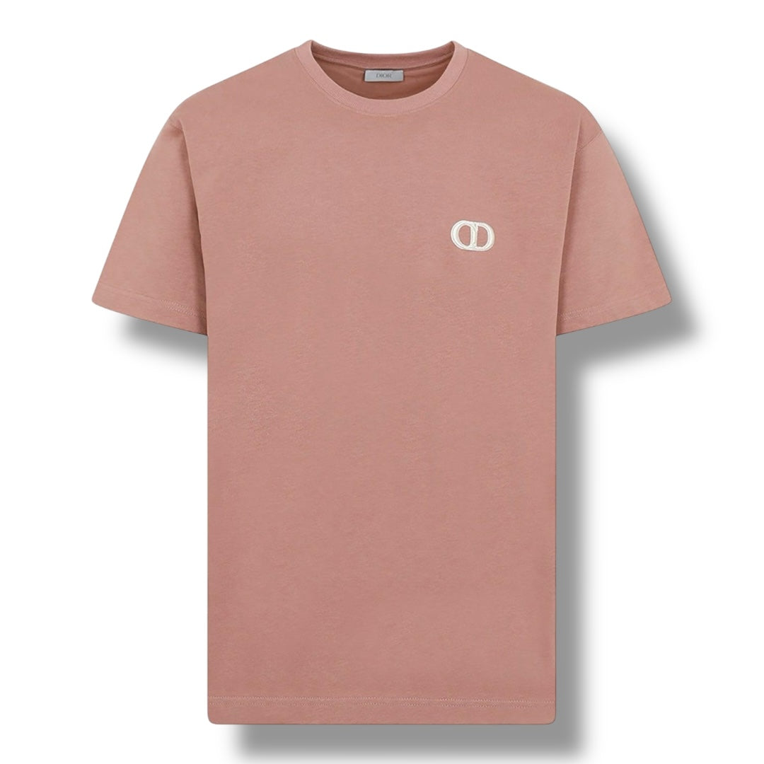 DIOR CD EMBROIDERED LOGO T-SHIRT PINK