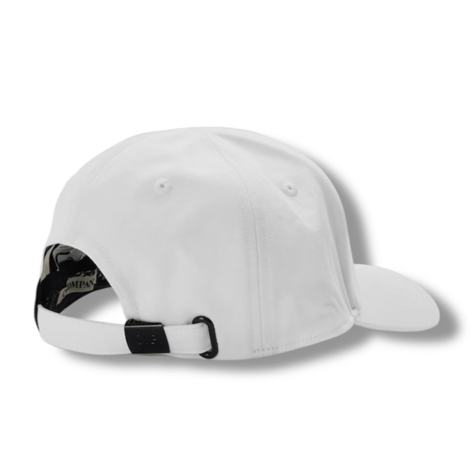 CP COMPANY EMBROIDERED LOGO BASEBALL CAP WHITE
