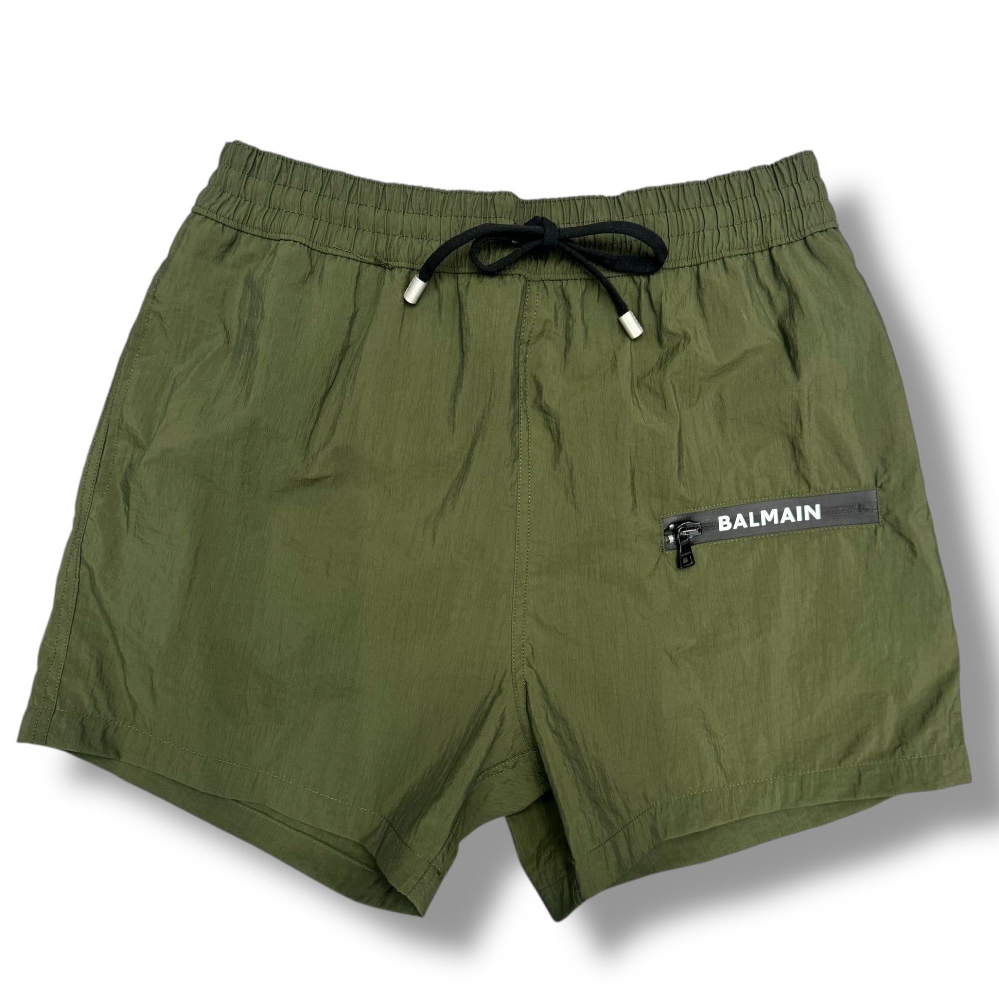BALMAIN ZIP SWIM SHORTS GREEN