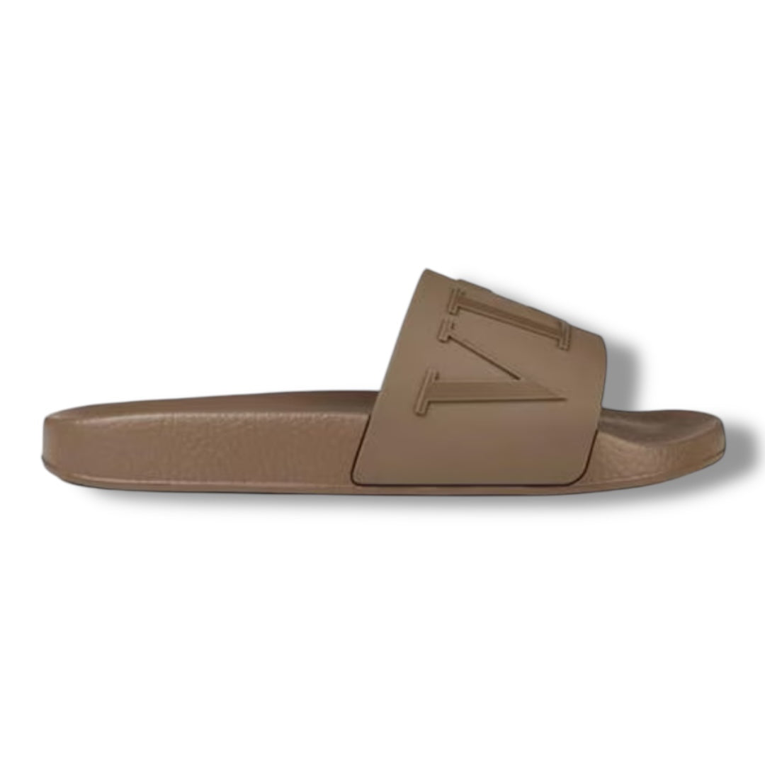VALENTINO VLTN POOL SLIDERS BEIGE