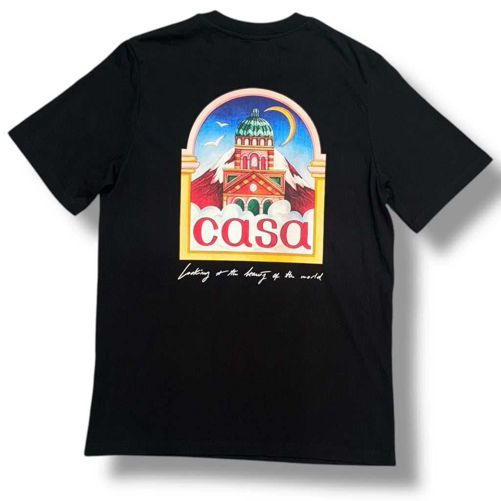 CASABLANCA TEMPLE LOGO T-SHIRT BLACK