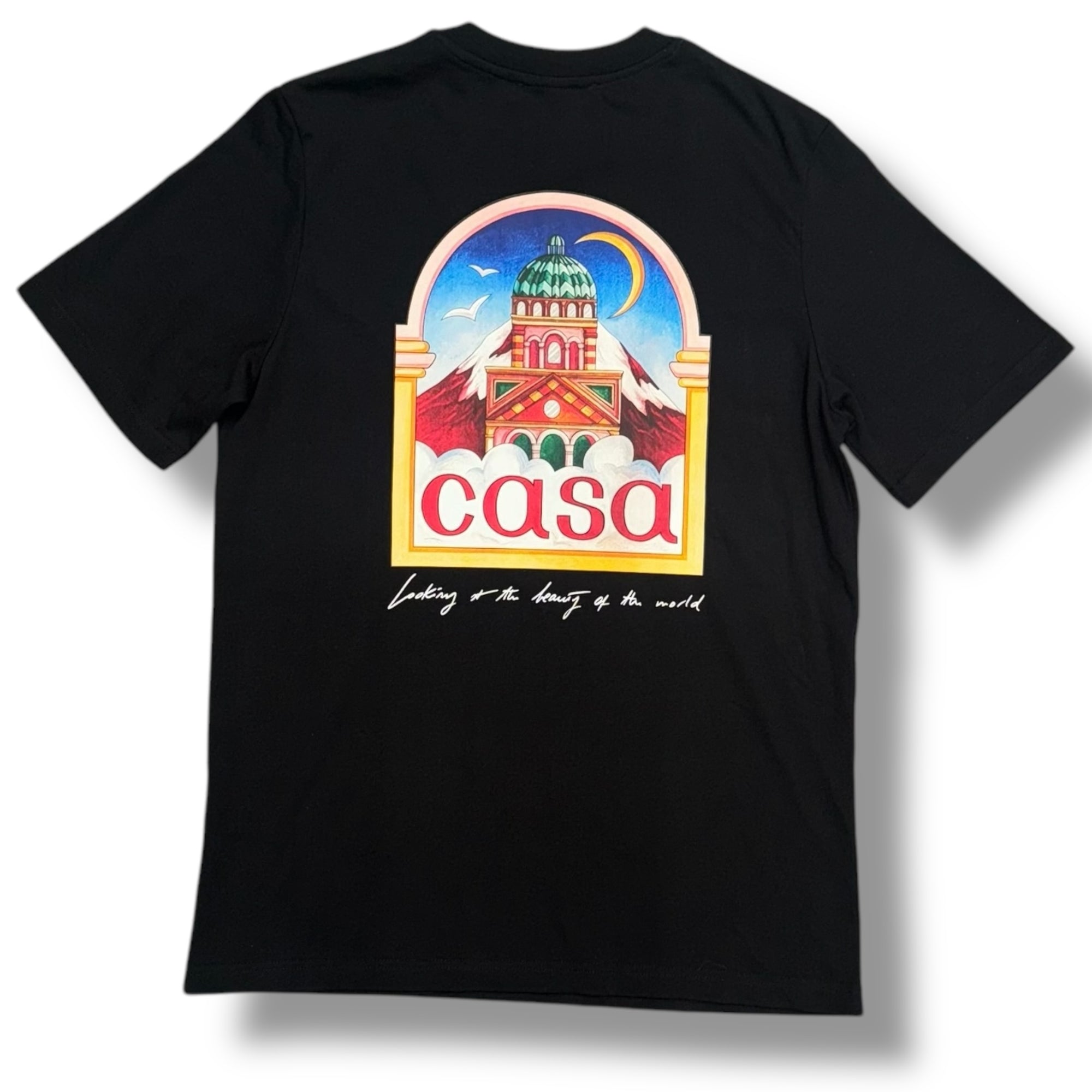 CASABLANCA TEMPLE LOGO T-SHIRT BLACK