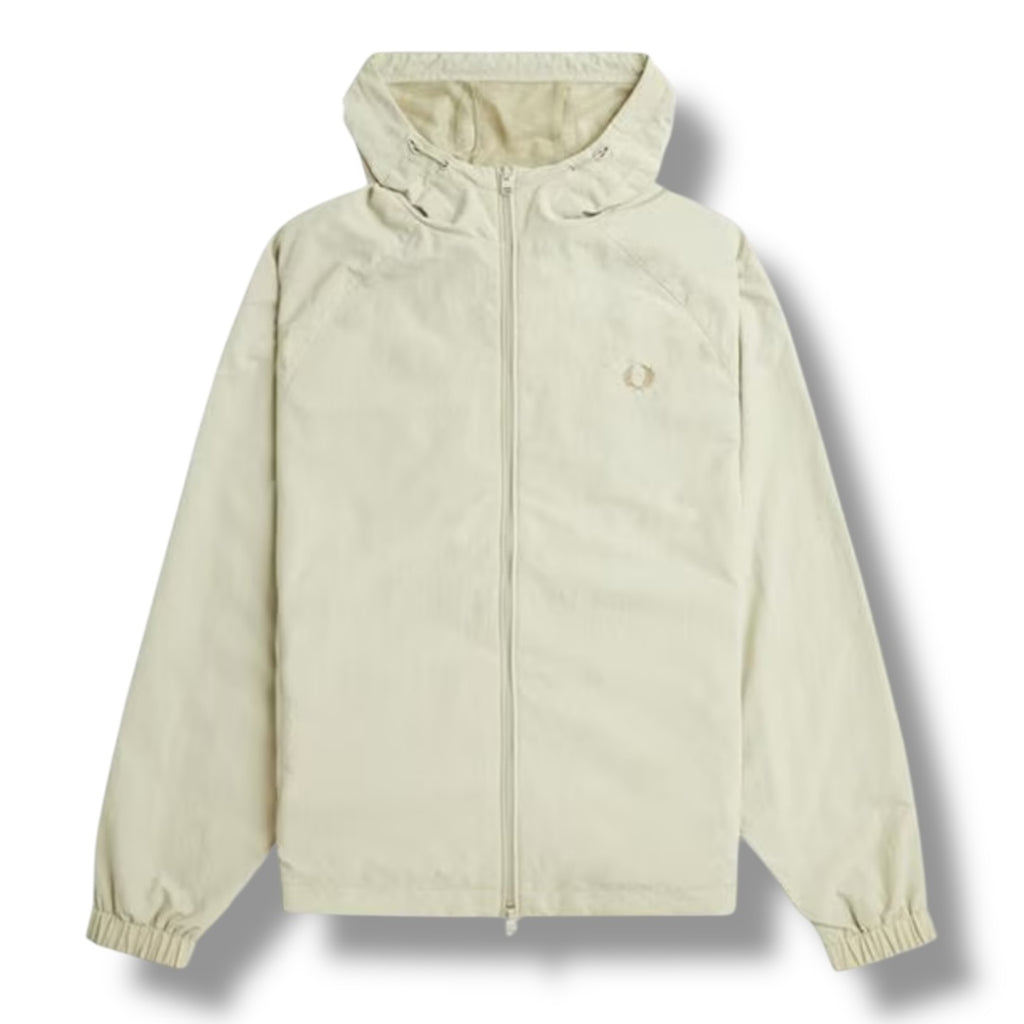 FRED PERRY HOODED SHELL JACKET BEIGE