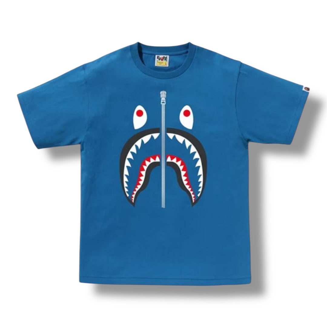 A BATHING APE SHARK T-SHIRT BLUE