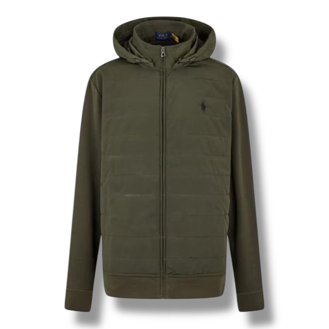 RALPH LAUREN HOODED HYBRID JACKET KHAKI GREEN