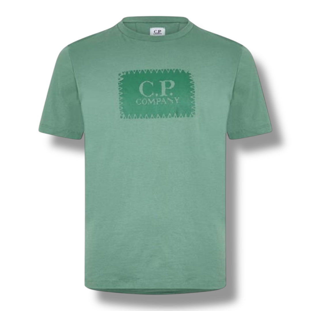 CP COMPANY STAMP LOGO T-SHIRT GREEN