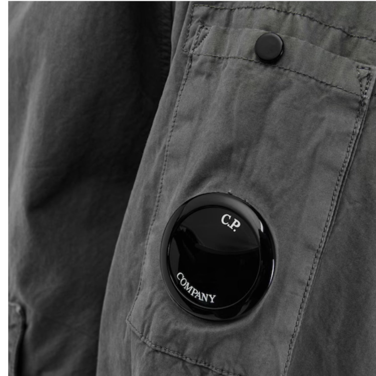 CP COMPANY HOODED LENS OVERSHIRT SHADOW GREY