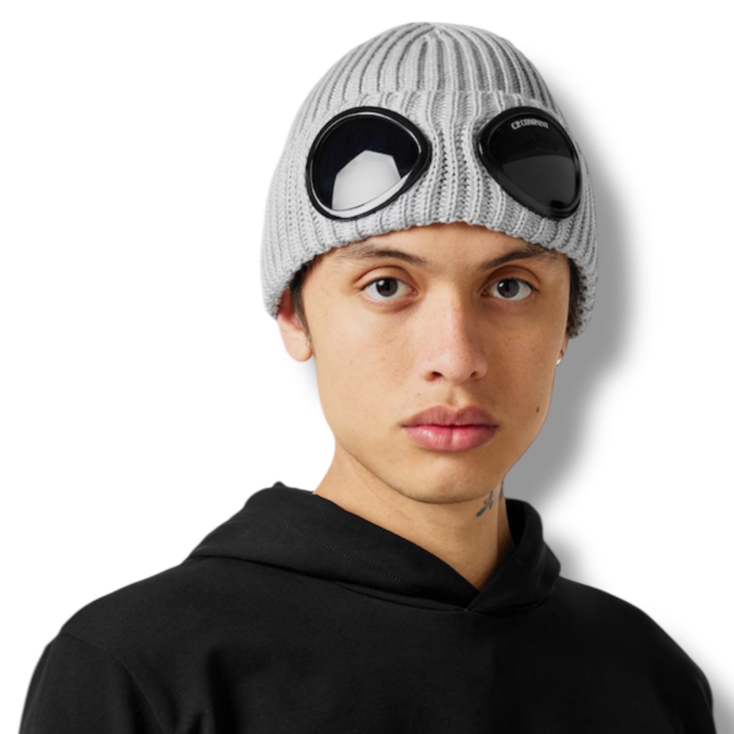 CP COMPANY GOOGLE BEANIE HAT GREY