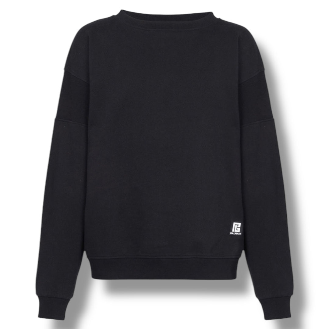 BALMAIN PARIS VERTI BACK LOGO SWEATSHIRT BLACK