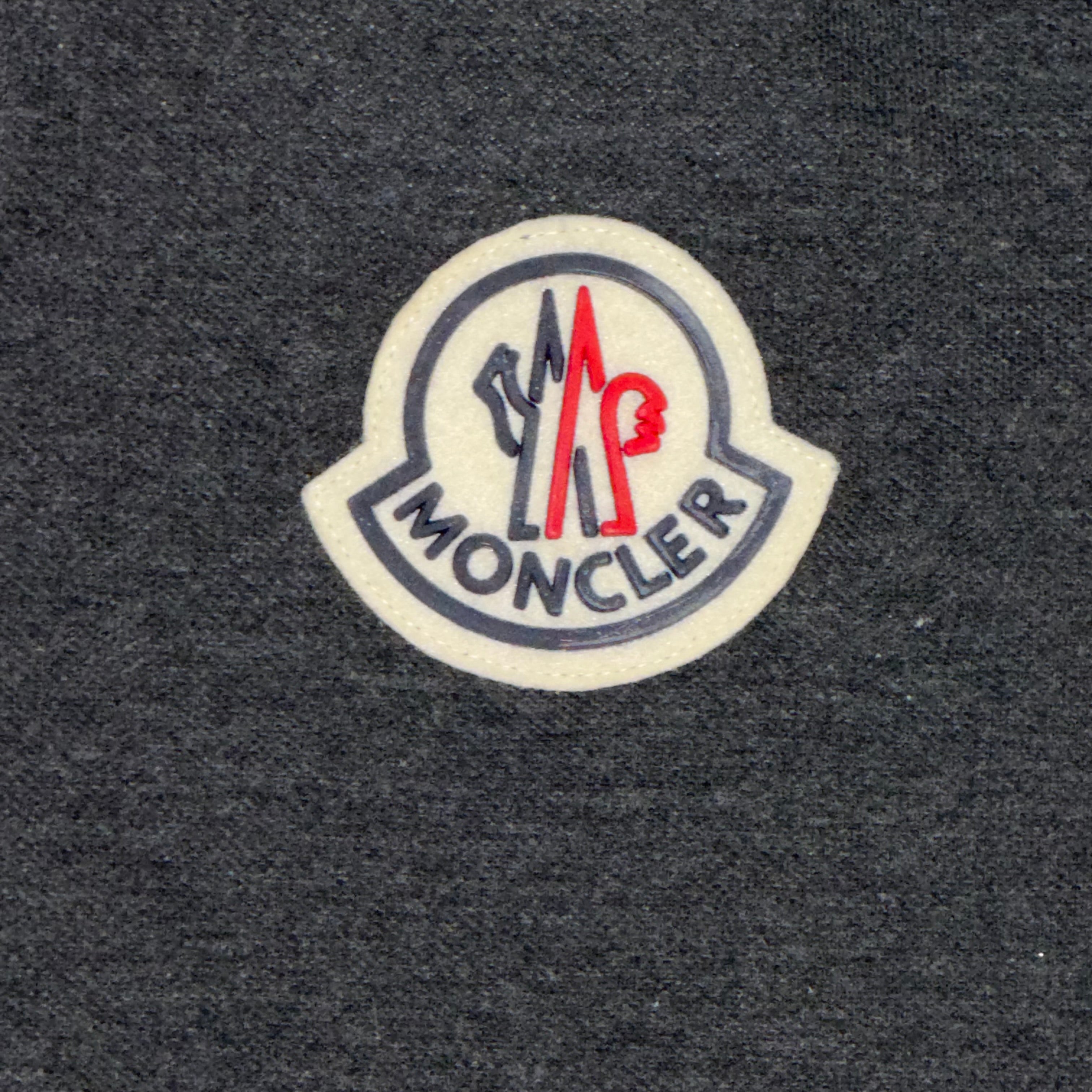 MONCLER BIG LOGO POLO SHIRT DARK GREY