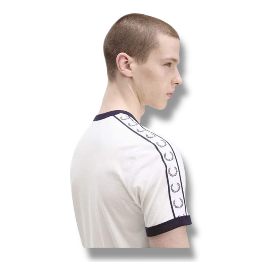 FRED PERRY TRIM T-SHIRT WHITE