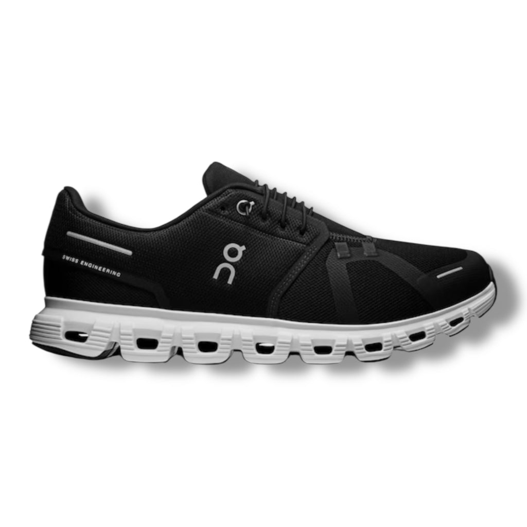 ON RUNNING CLOUD 6 TRAINERS BLACK WHITE