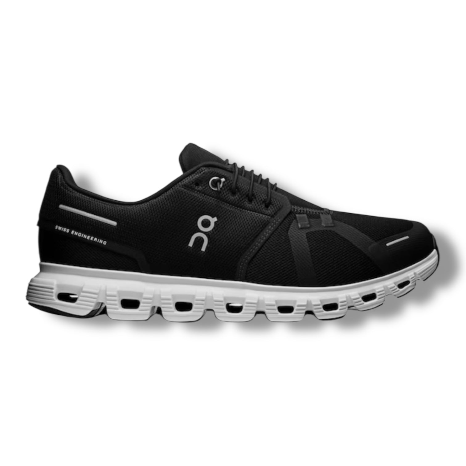 ON RUNNING CLOUD 6 TRAINERS BLACK WHITE