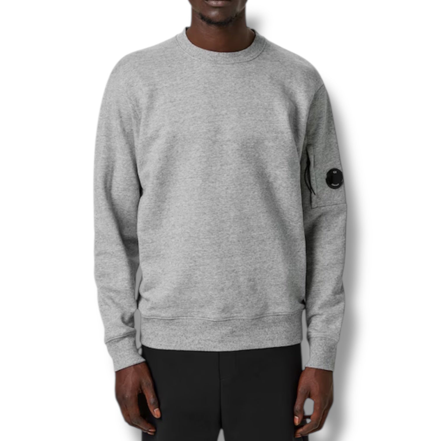 CP COMPANY LENS ARM CREWNECK SWEATSHIRT GREY
