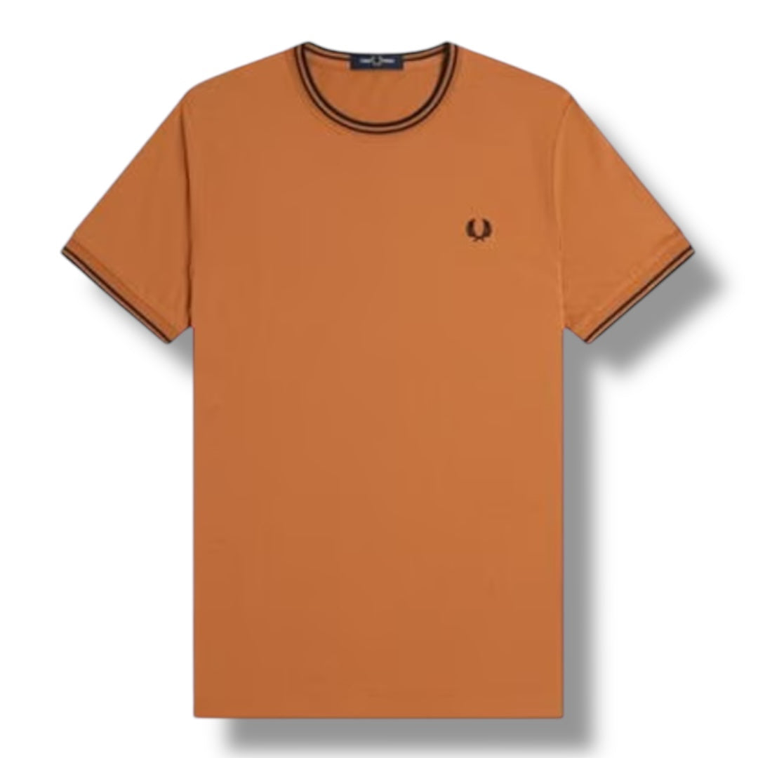 FRED PERRY TWIN TIP T-SHIRT ORANGE
