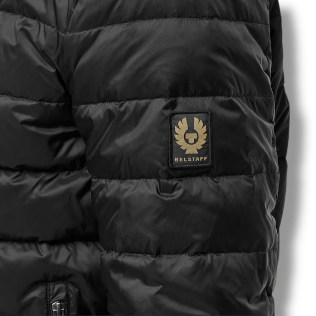 BELSTAFF HOODED SHORT PUFFER JACKET BLACK