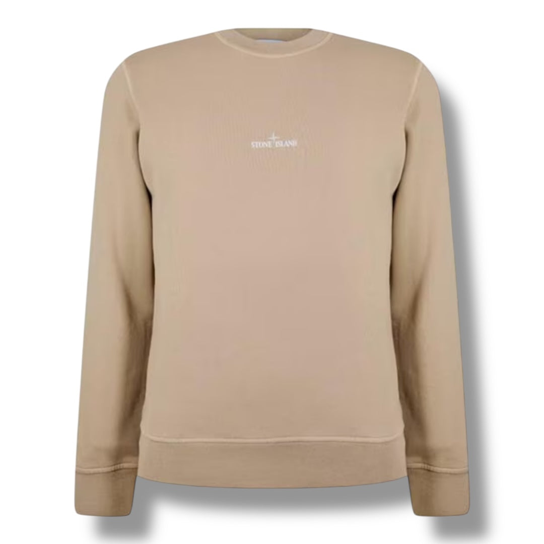 STONE ISLAND DIAL BACK LOGO CREWNECK SWEATSHIRT DESERTO BEIGE