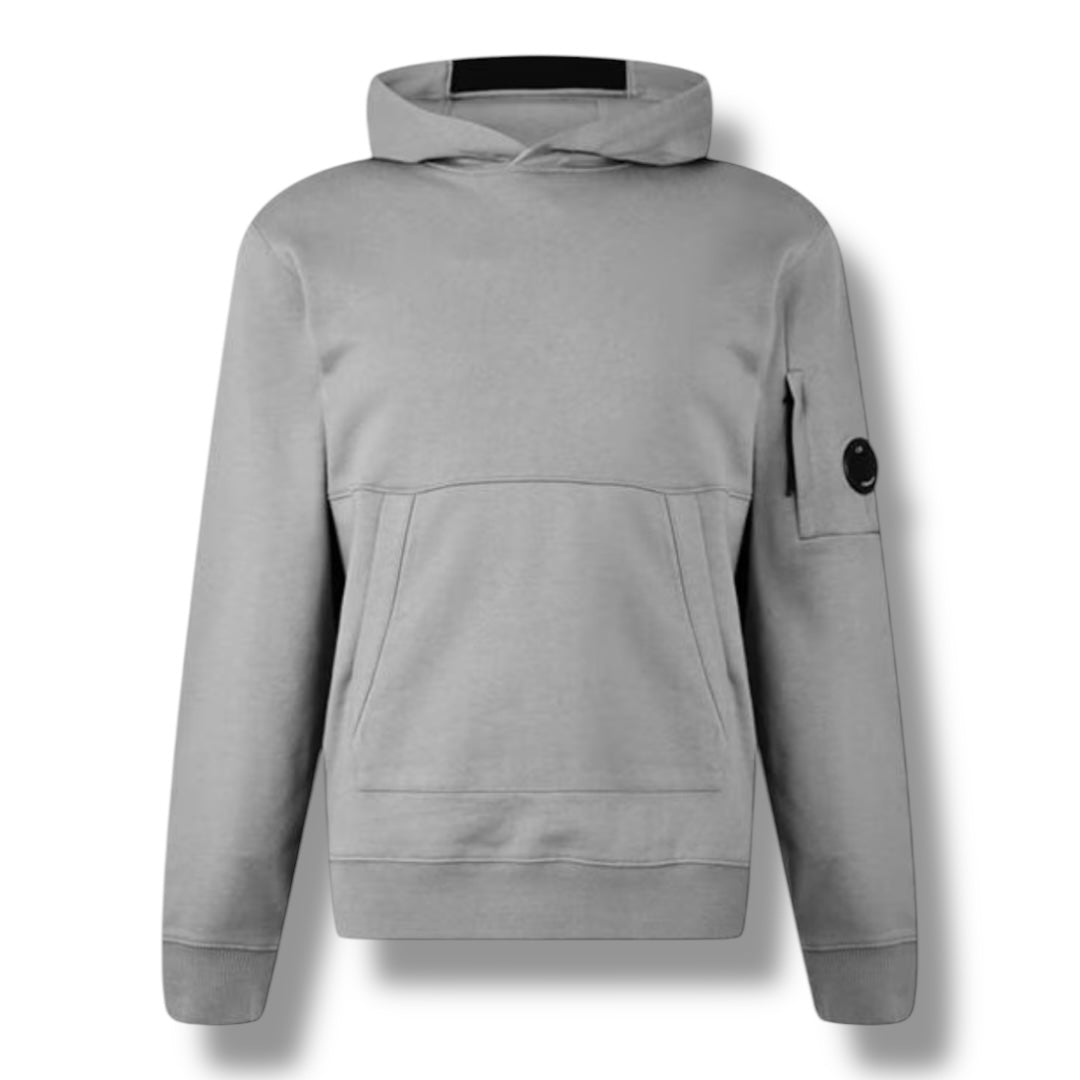 CP COMPANY LENS ARM OTTH HOODIE DUST GREY