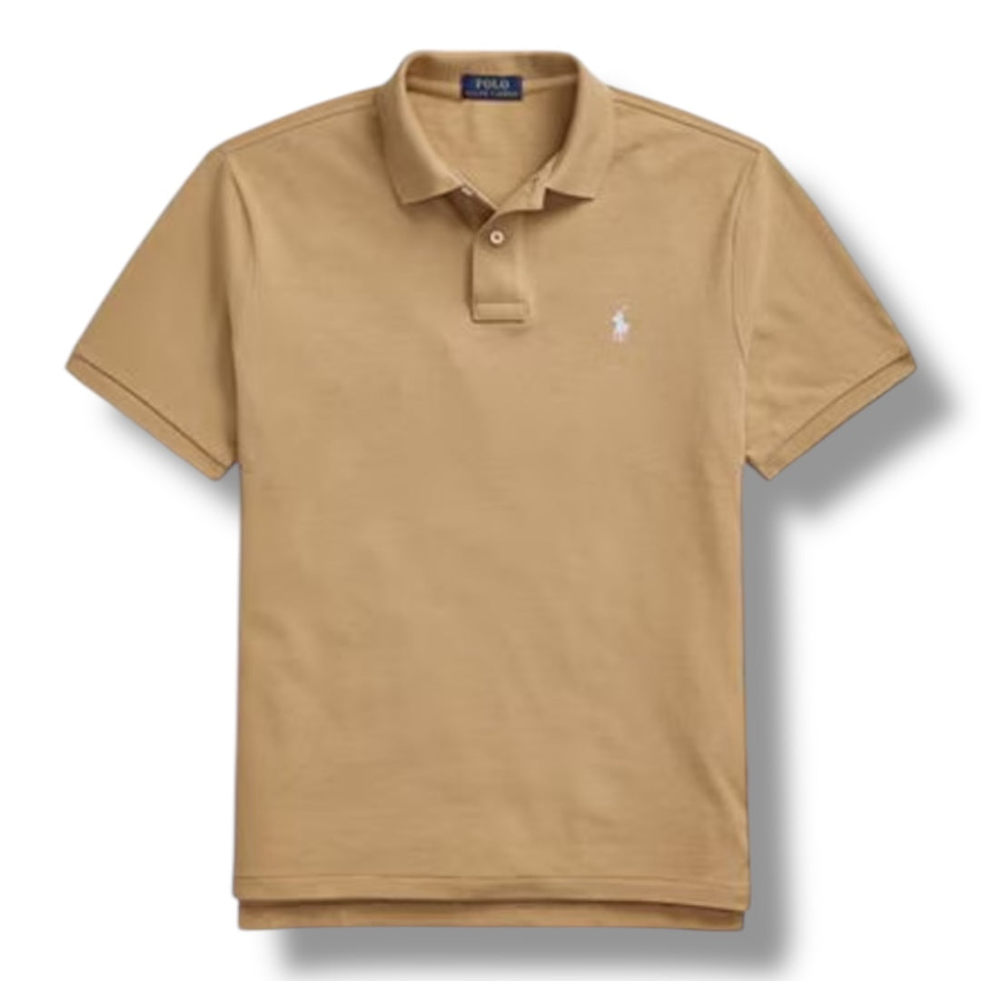 RALPH LAUREN CUSTOM FIT POLO SHIRT BEIGE
