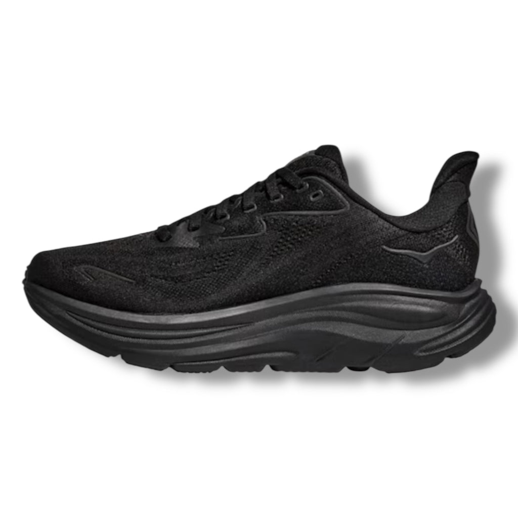HOKA CLIFTON 10 RUNNING TRAINERS BLACK