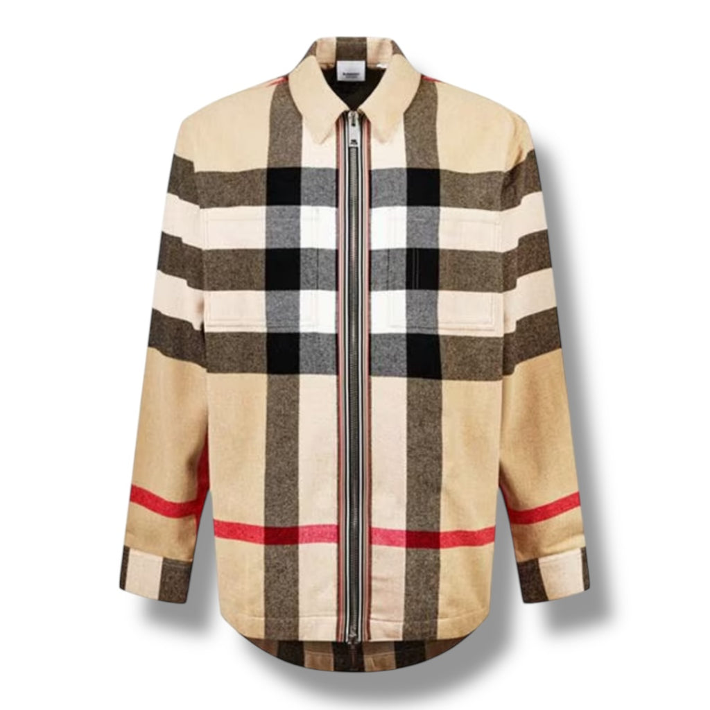 BURBERRY BIG CHECK OVERSHIRT BEIGE
