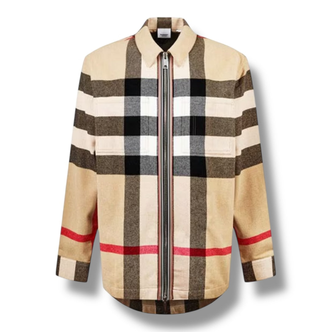 BURBERRY BIG CHECK OVERSHIRT BEIGE