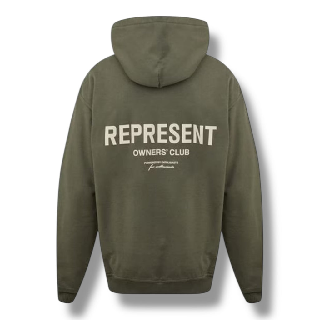 REPRESENT OWNERS CLUB OTTH HOODIE OLIVE GREEN