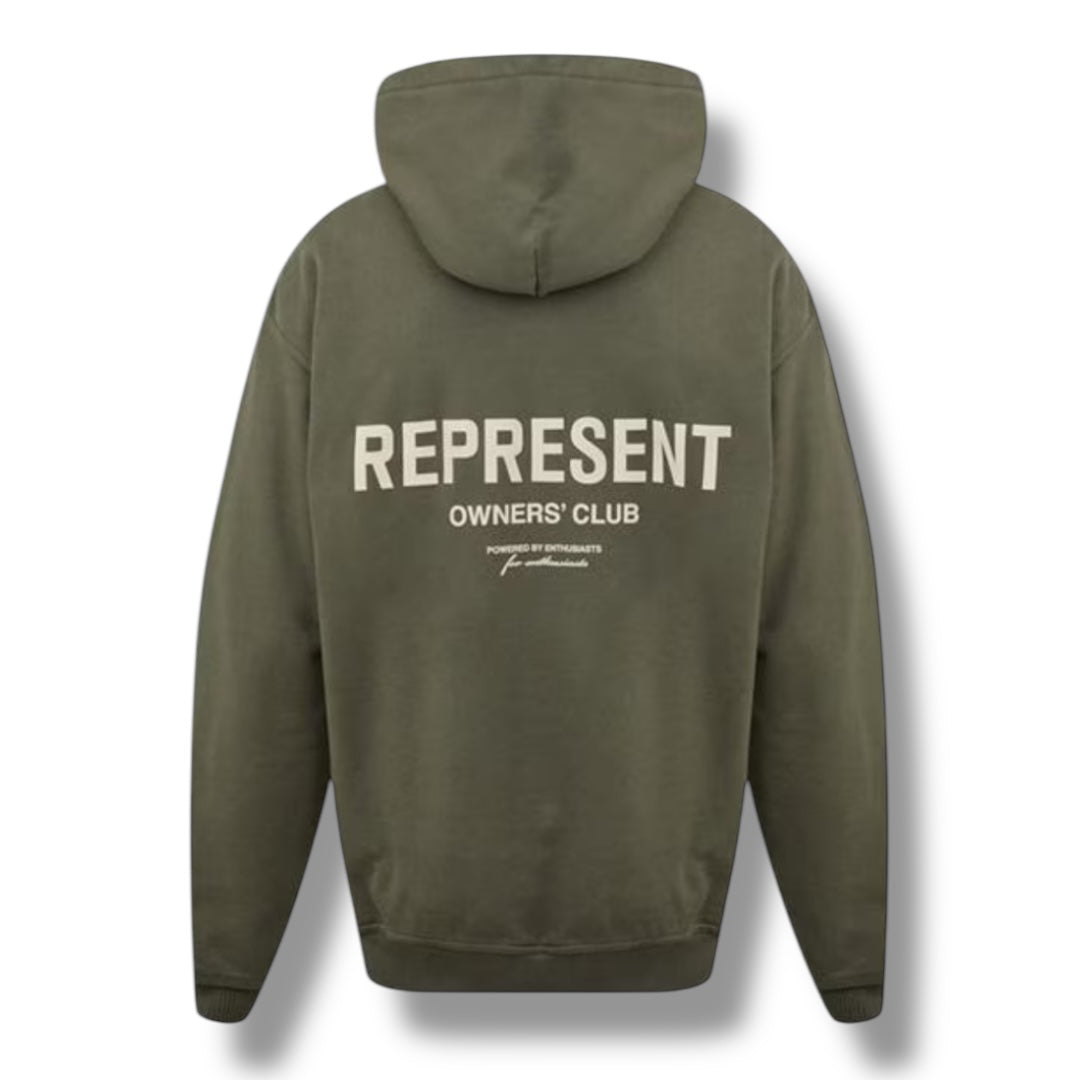 REPRESENT OWNERS CLUB OTTH HOODIE OLIVE GREEN