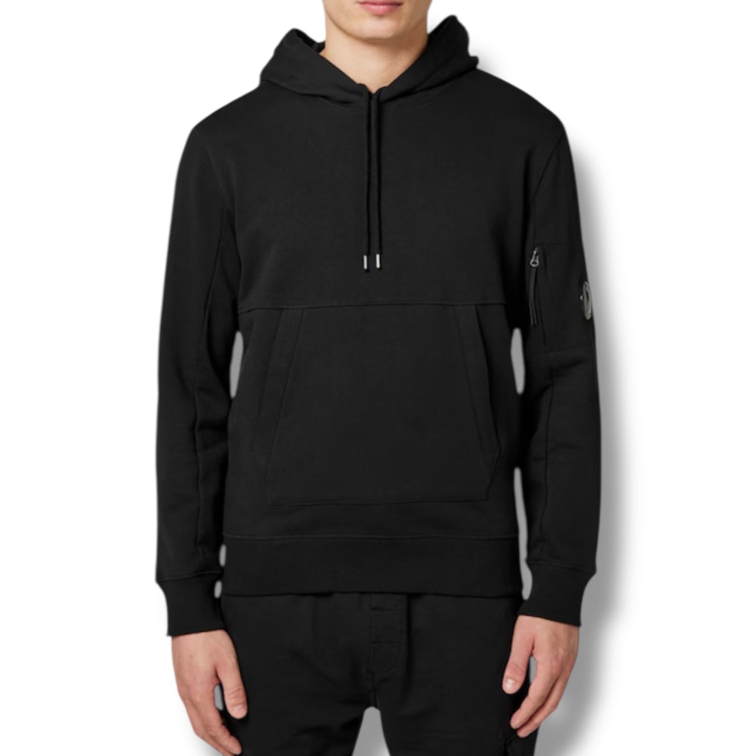CP COMPANY LENS ARM OTTH HOODIE BLACK