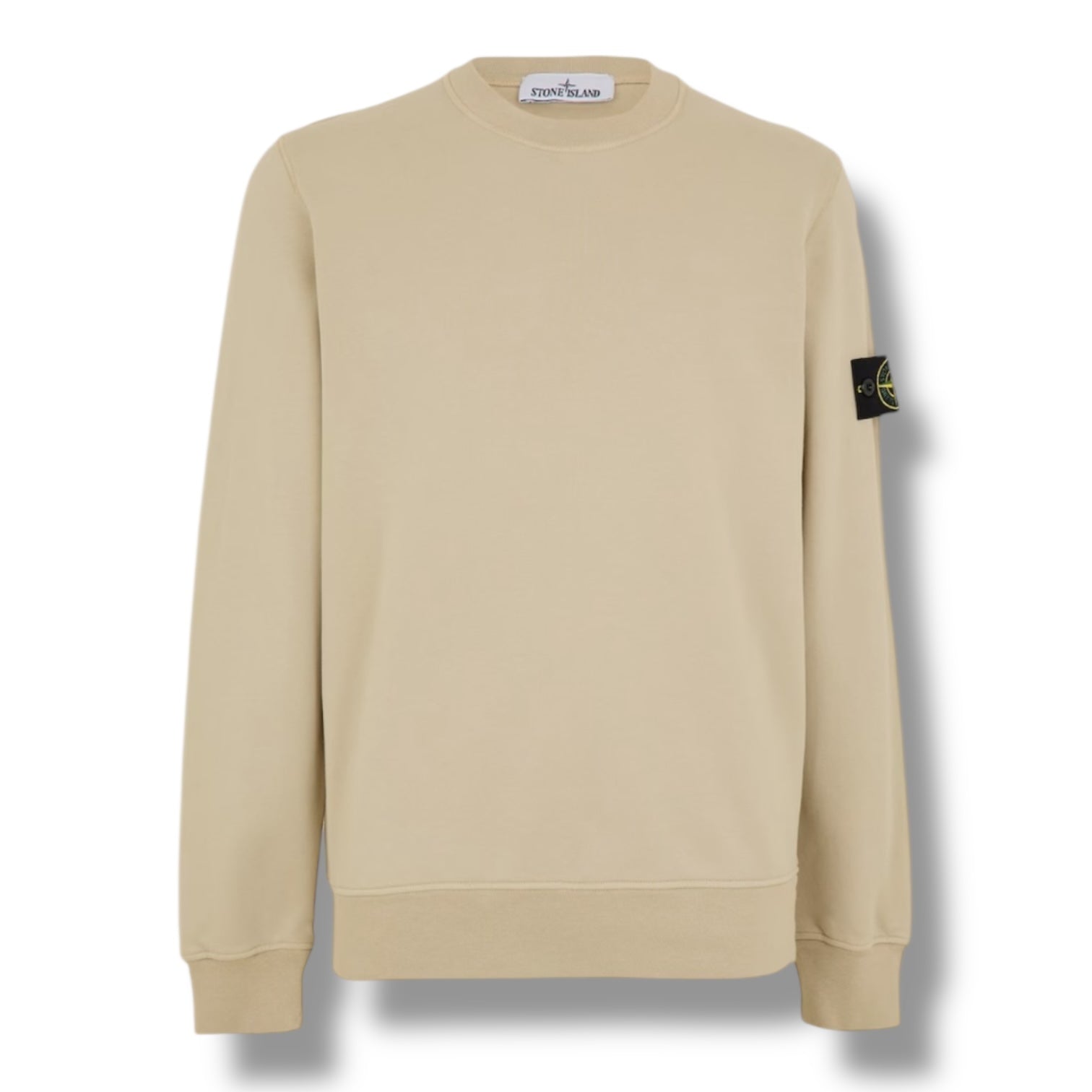 STONE ISLAND ARM BADGE CREWNECK SWEATSHIRT BEIGE