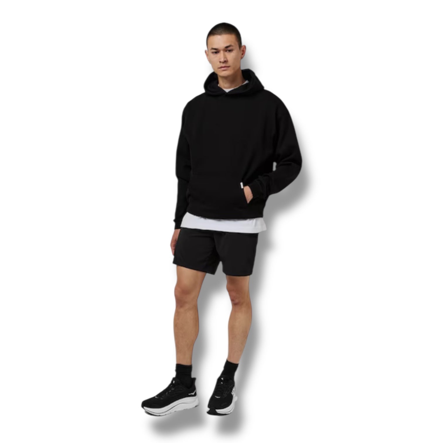 HOKA CLIFTON 10 RUNNING TRAINERS BLACK WHITE