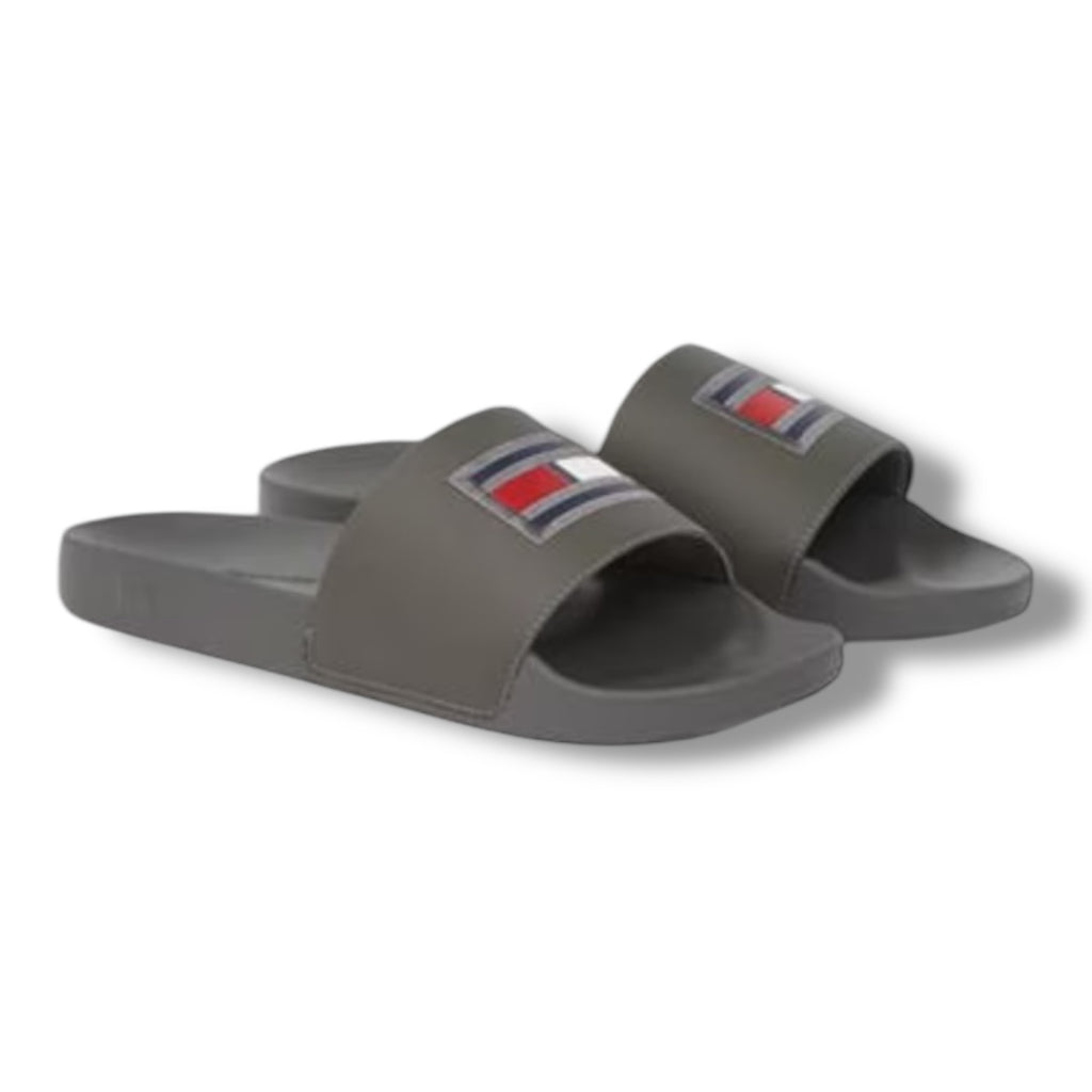 TOMMY HILFIGER FLAG POOL SLIDERS NAVY GREY