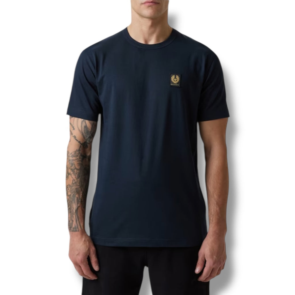 BELSTAFF PHOENIX PATCH LOGO T SHIRT NAVY BLUE