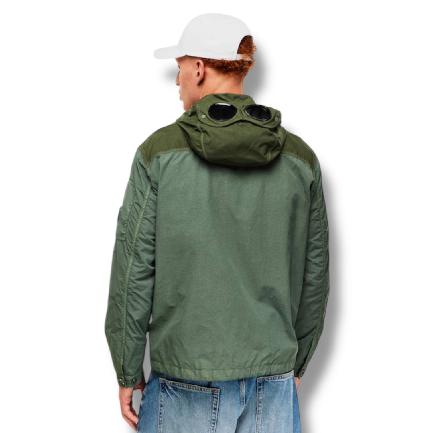 CP COMPANY HOODED GOOGLE OVERSHIRT LAUREL GREEN