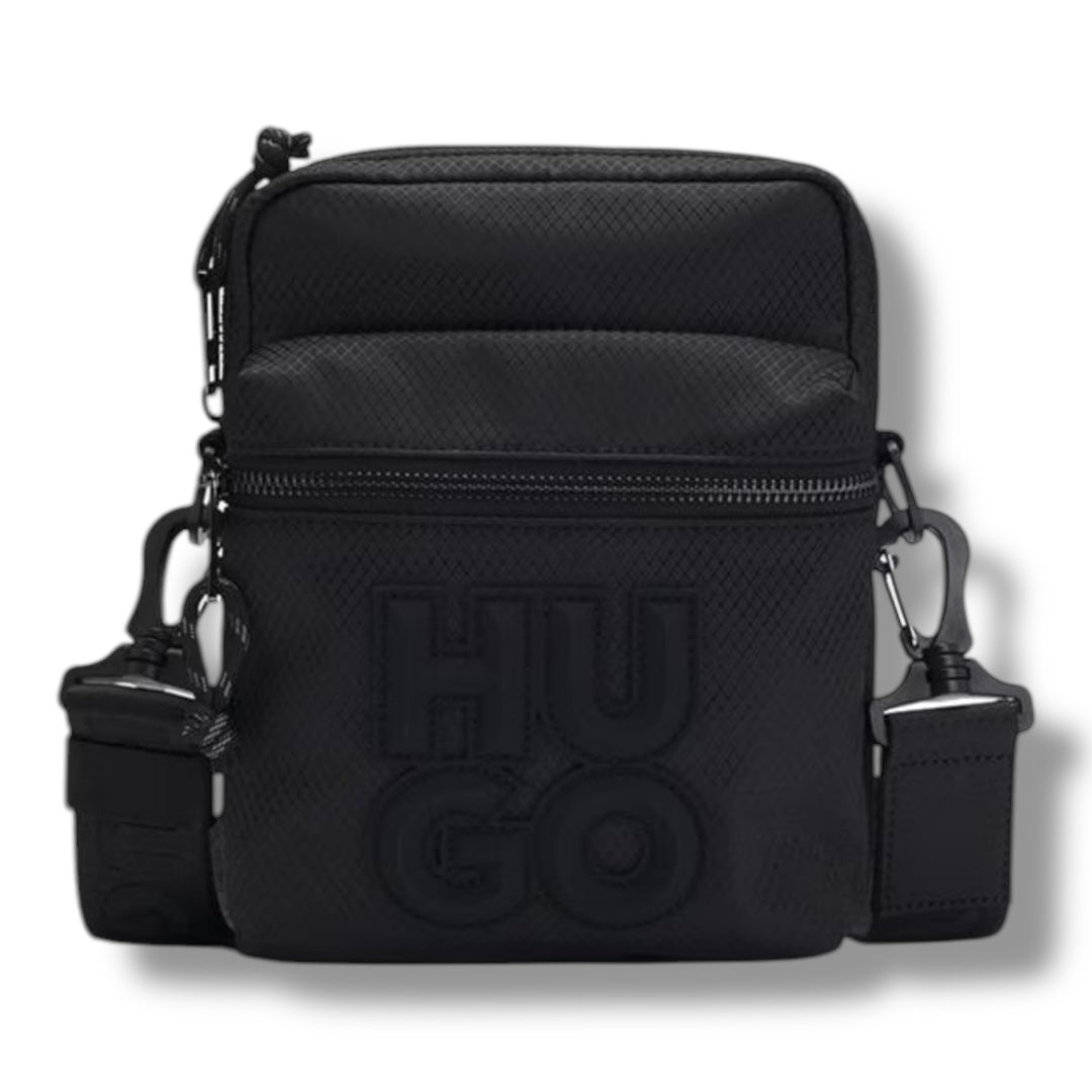 HUGO BOSS HUGO ZIP UP MAL ENVELOPE CROSS BODY BAG BLACK