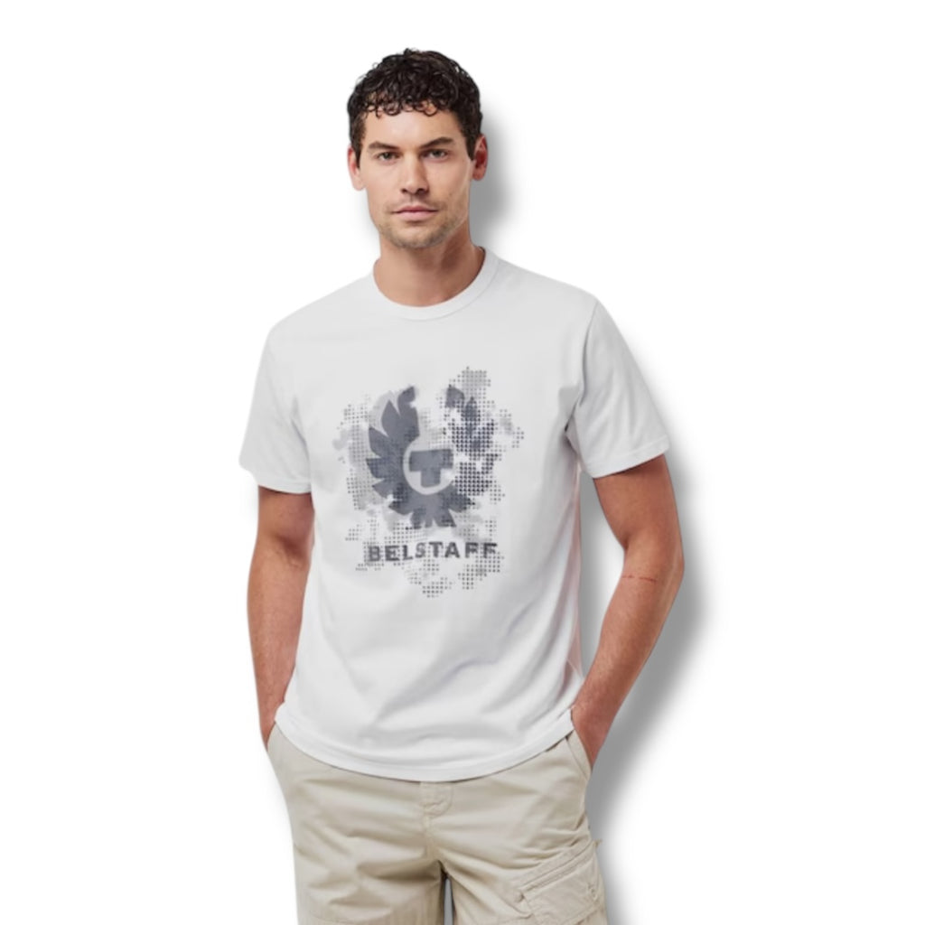 BELSTAFF DIGITAL CHEST LOGO T-SHIRT WHITE
