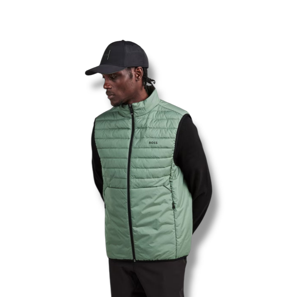 HUGO BOSS TECH PADDED URBANEX GILET LIGHT GREEN